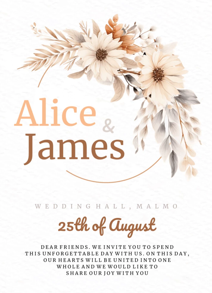 Boho Wedding Invitation Free Google Docs Template