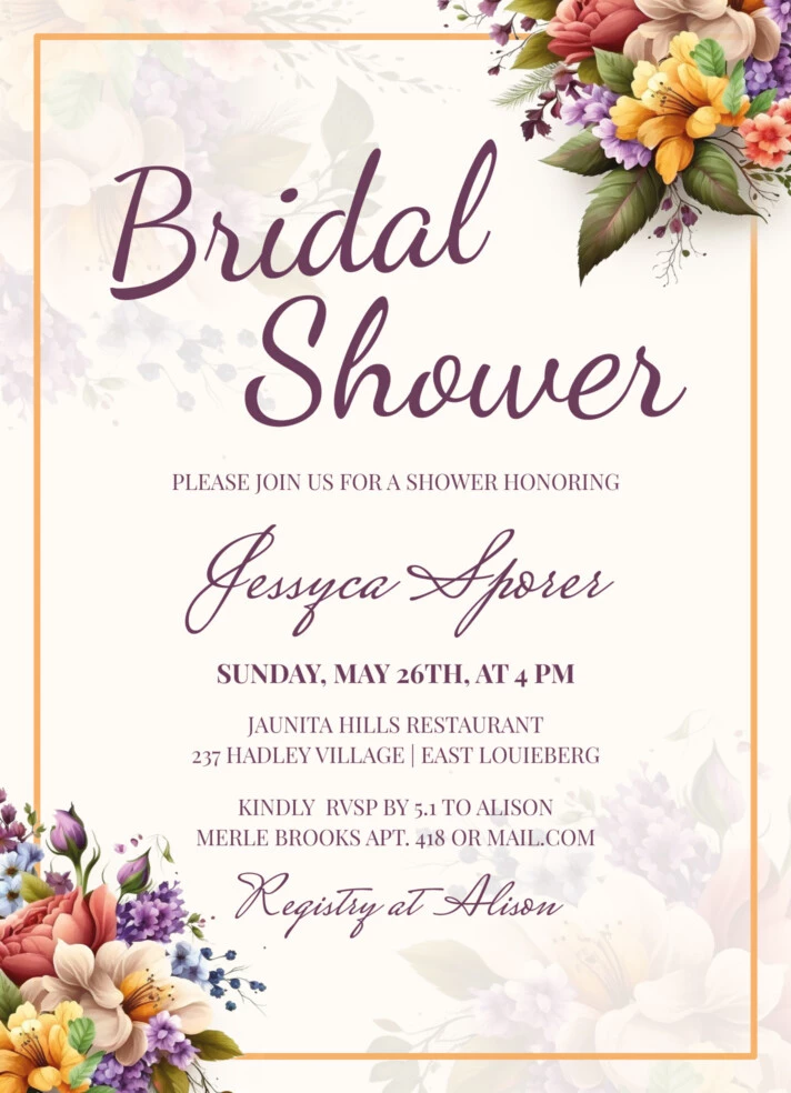 Casual Wedding Bridal Shower Invitation Free Google Docs Template