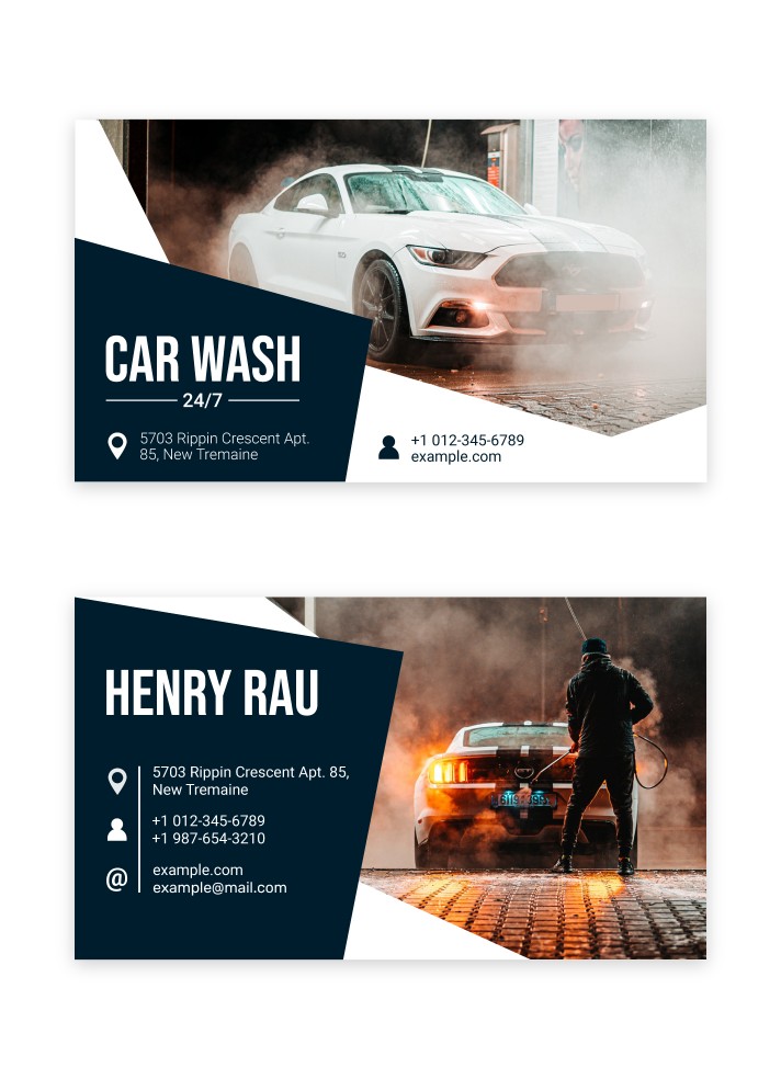 Car wash business card deals psd