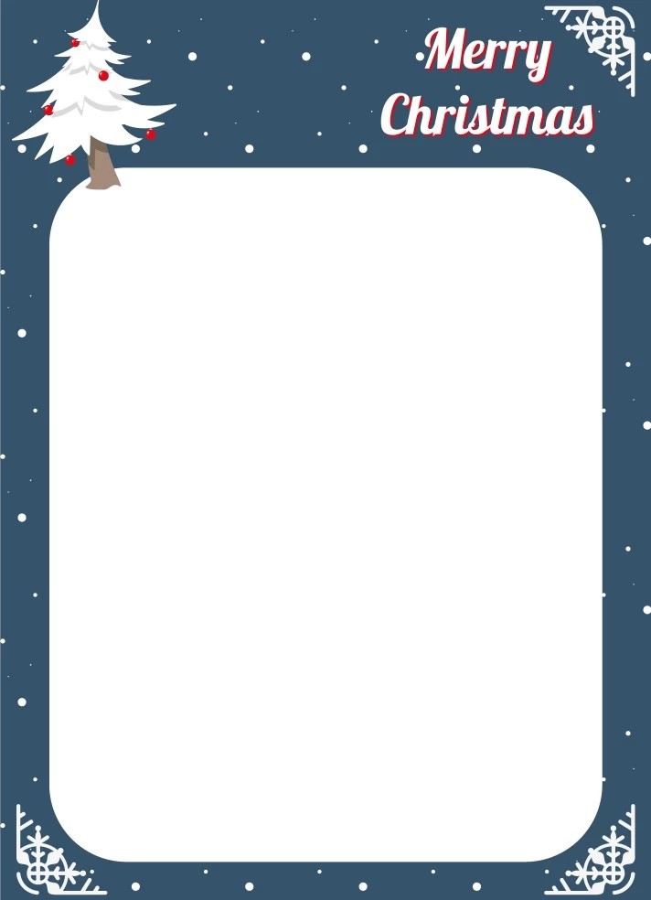 Christmas Border Lined Paper Free Google Docs Template