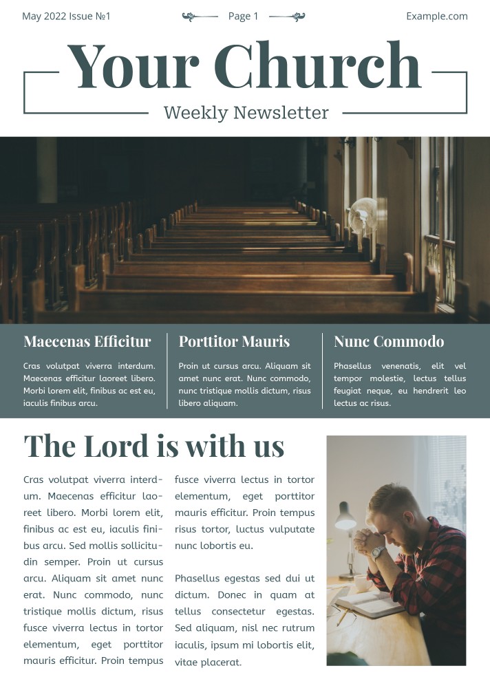 Church Newsletter Free Google Docs Template