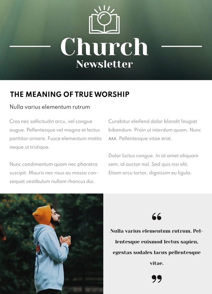 Church Fundraising Newsletter Free Google Docs Template