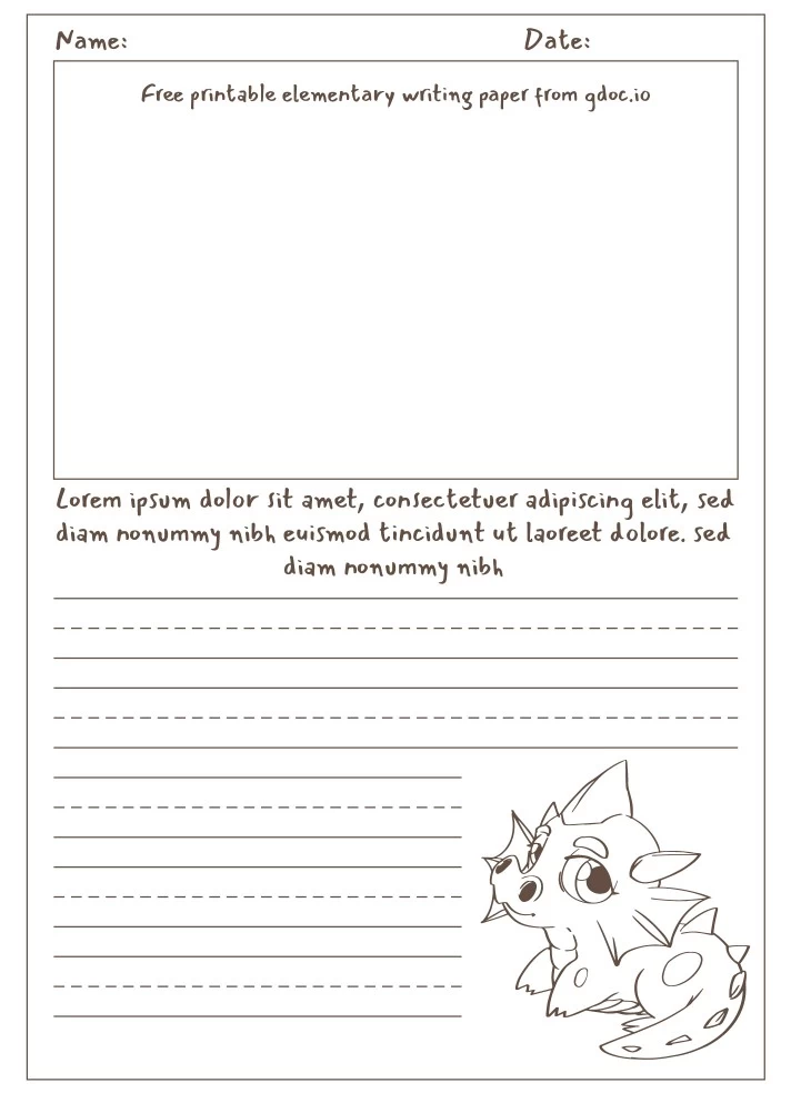 Elementary Lined Paper Free Google Docs Template