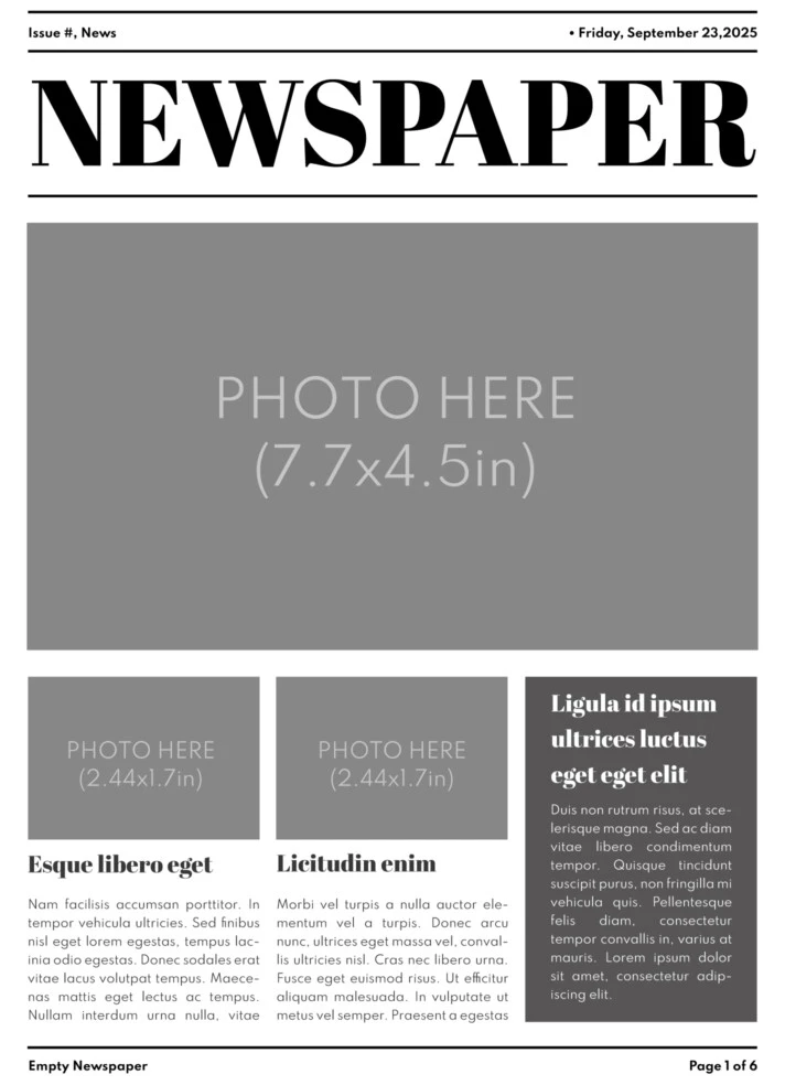 Empty Newspaper Free Google Docs Template