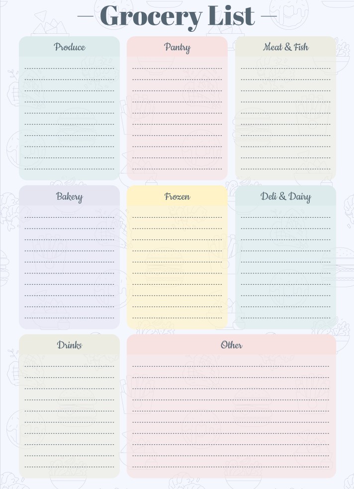 Healthy Grocery List Free Google Docs Template