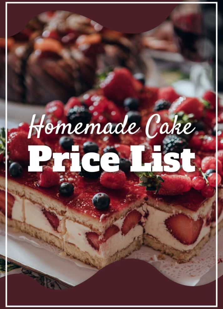 Homemade Cake Price List Free Google Docs Template