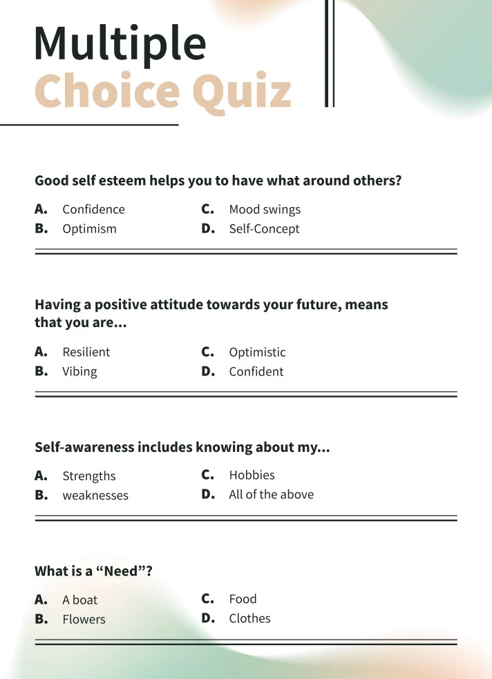 Multiple Choice Quiz Free Google Docs Template