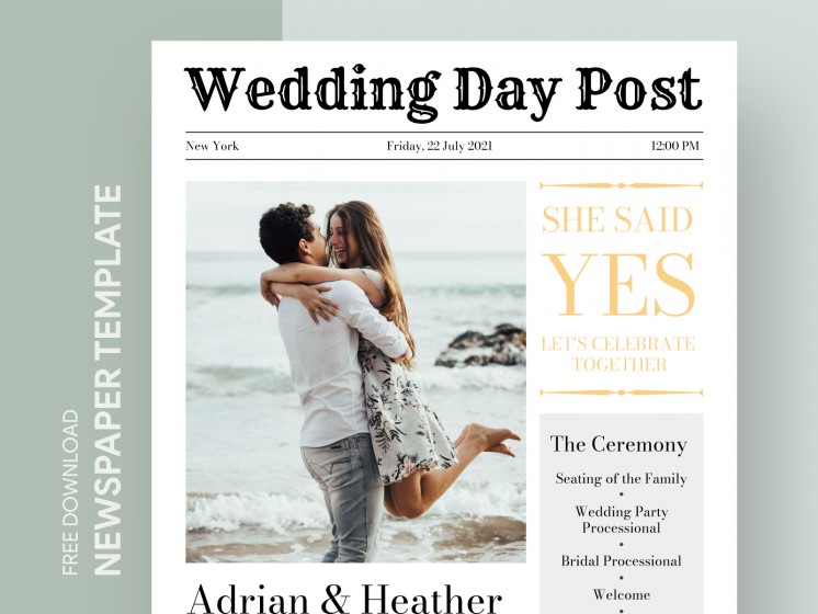 Newspaper Wedding Program