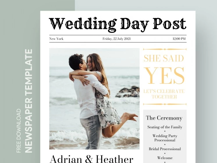 Newspaper Wedding Program
