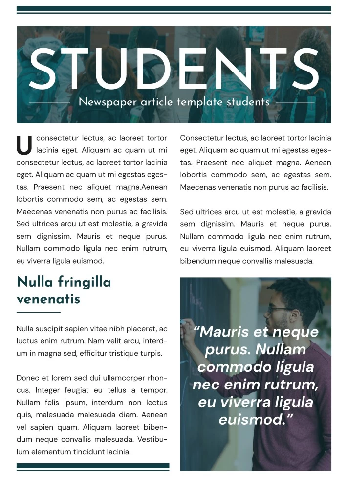 Newspaper Article For Students Free Google Docs Template