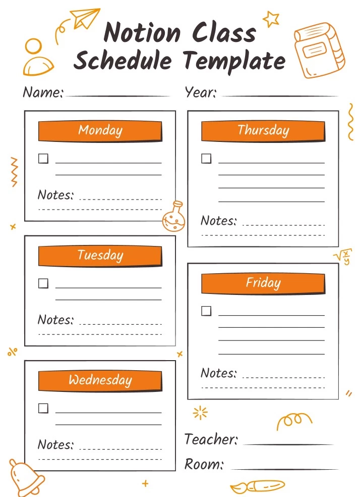 Notion Class Schedule Free Google Docs Template