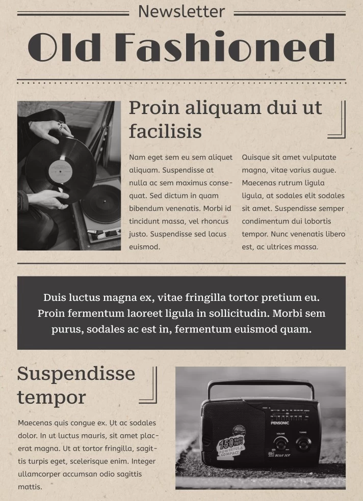 Vintage Newsletter Free Google Docs Template