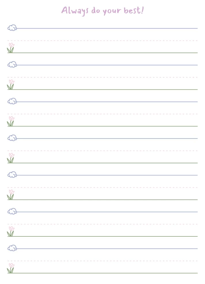 Preschool Lined Writing Paper Free Google Docs Template