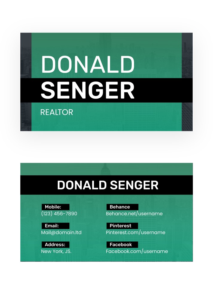 Realtor Business Card Free Google Docs Template