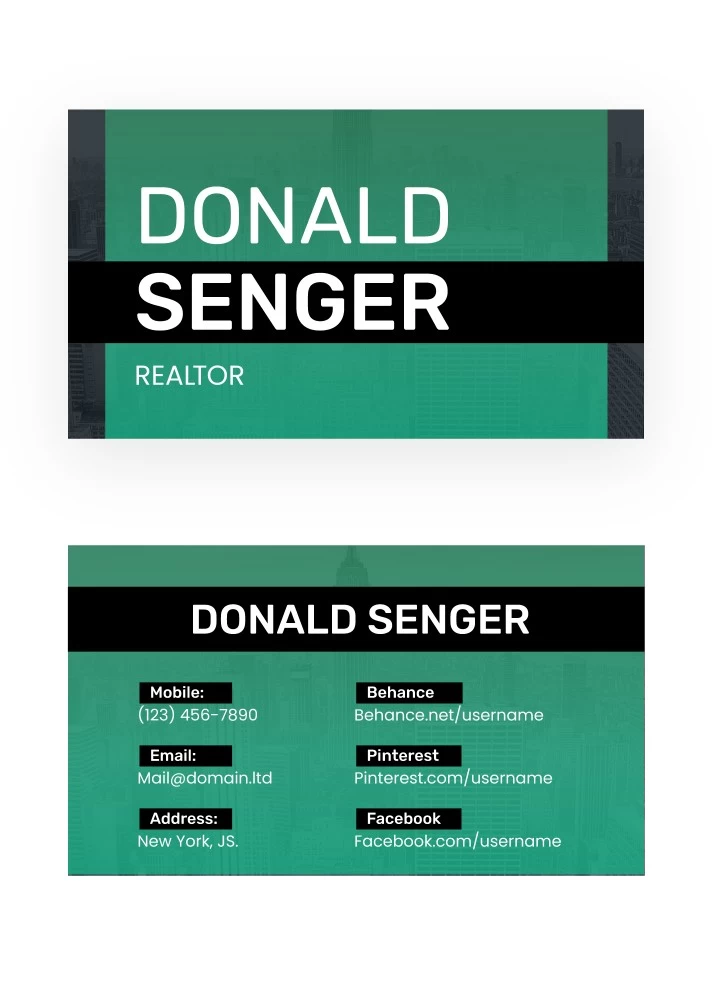Realtor Business Card Free Google Docs Template