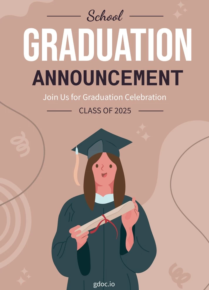 School Graduation Announcement Free Google Docs Template