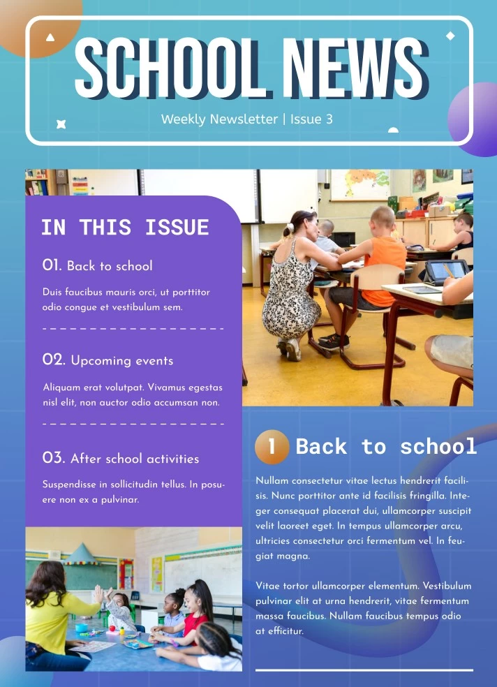 School Awards and Achievements Newsletter Free Google Docs Template