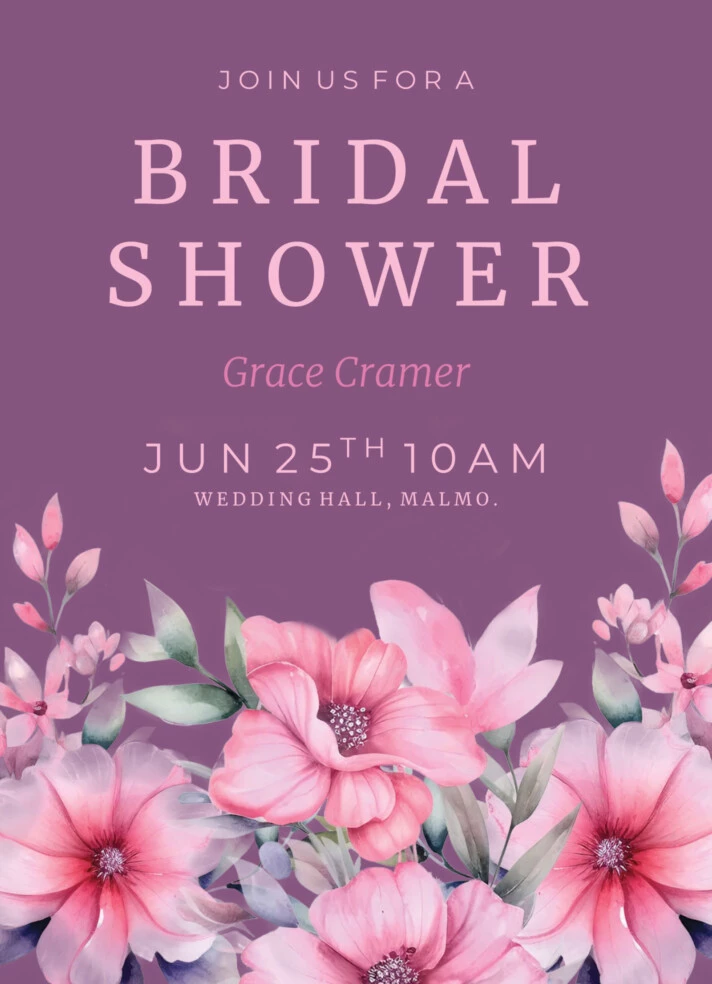 Simple Wedding Bridal Shower Invitation Free Google Docs Template