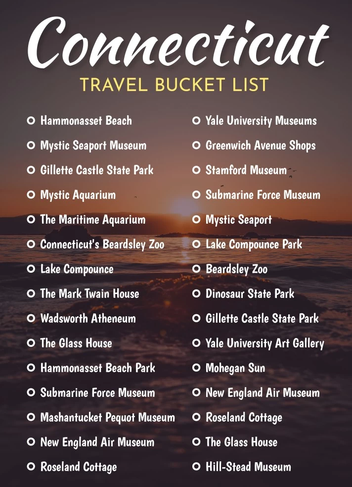 Connecticut Travel Bucket List Free Google Docs Template