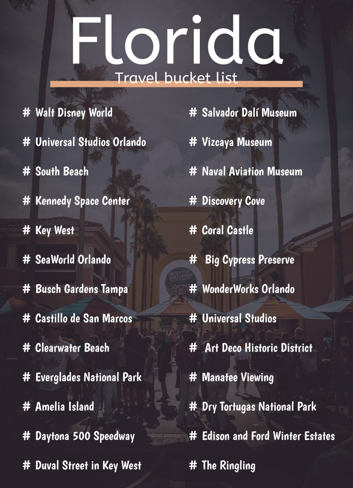 Florida Travel Bucket List Free Google Docs Template