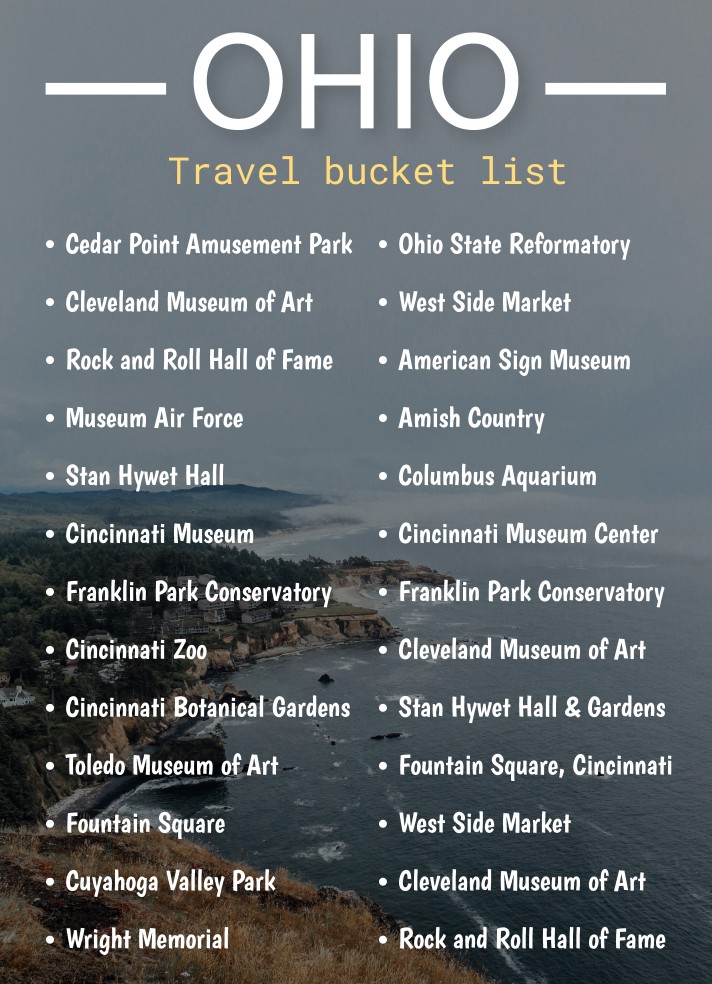 Ohio Travel Bucket List Free Google Docs Template