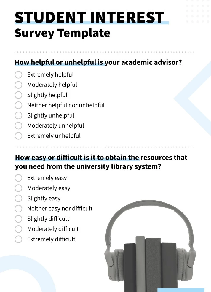 Student Interest Survey Free Google Docs Template