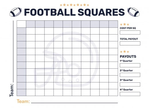 Super Bowl Squares 2023  Football Pool Squares Template to