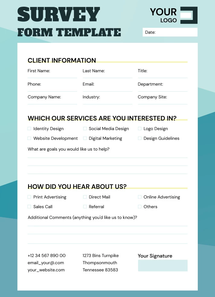 Survey Form Free Google Docs Template