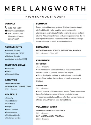 University Student Resume Free Google Docs Template