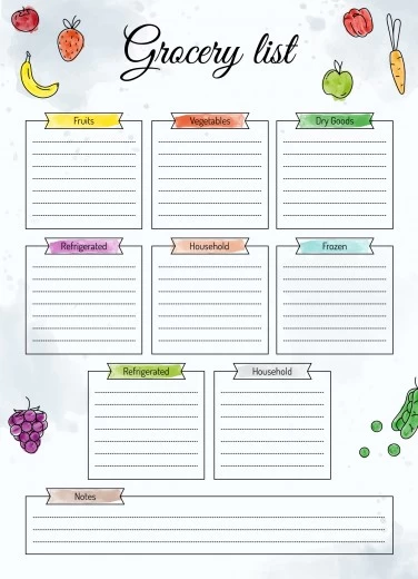 Meal Plan Template Google Sheets With Grocery List