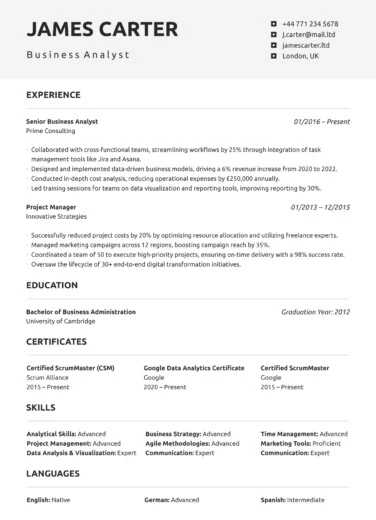 ATS Friendly CV Free Google Docs Template