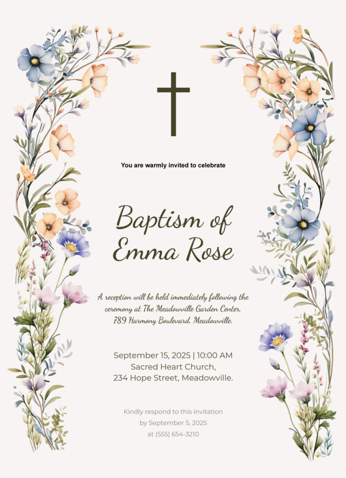 Baptism Invitation Free Google Docs Template