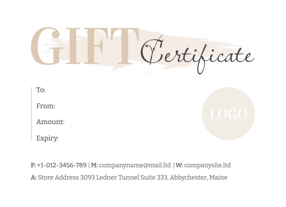 Beige Minimal Gift Certificate Free Google Docs Template