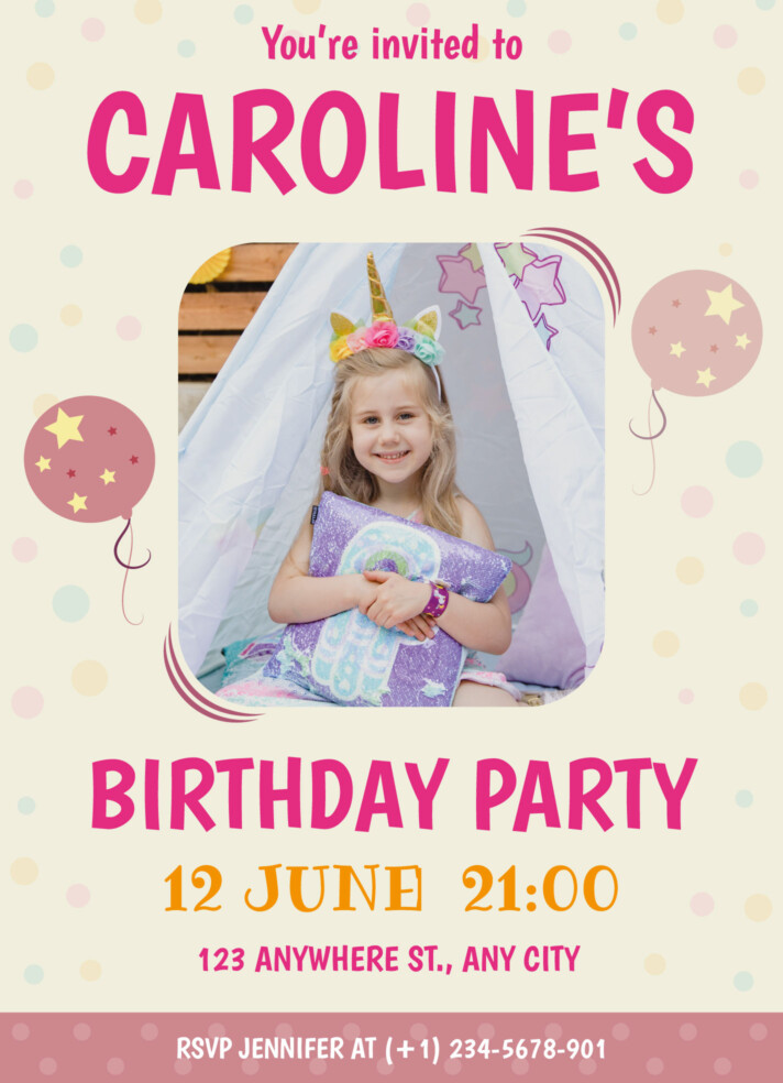 birthday invitation card flyer template