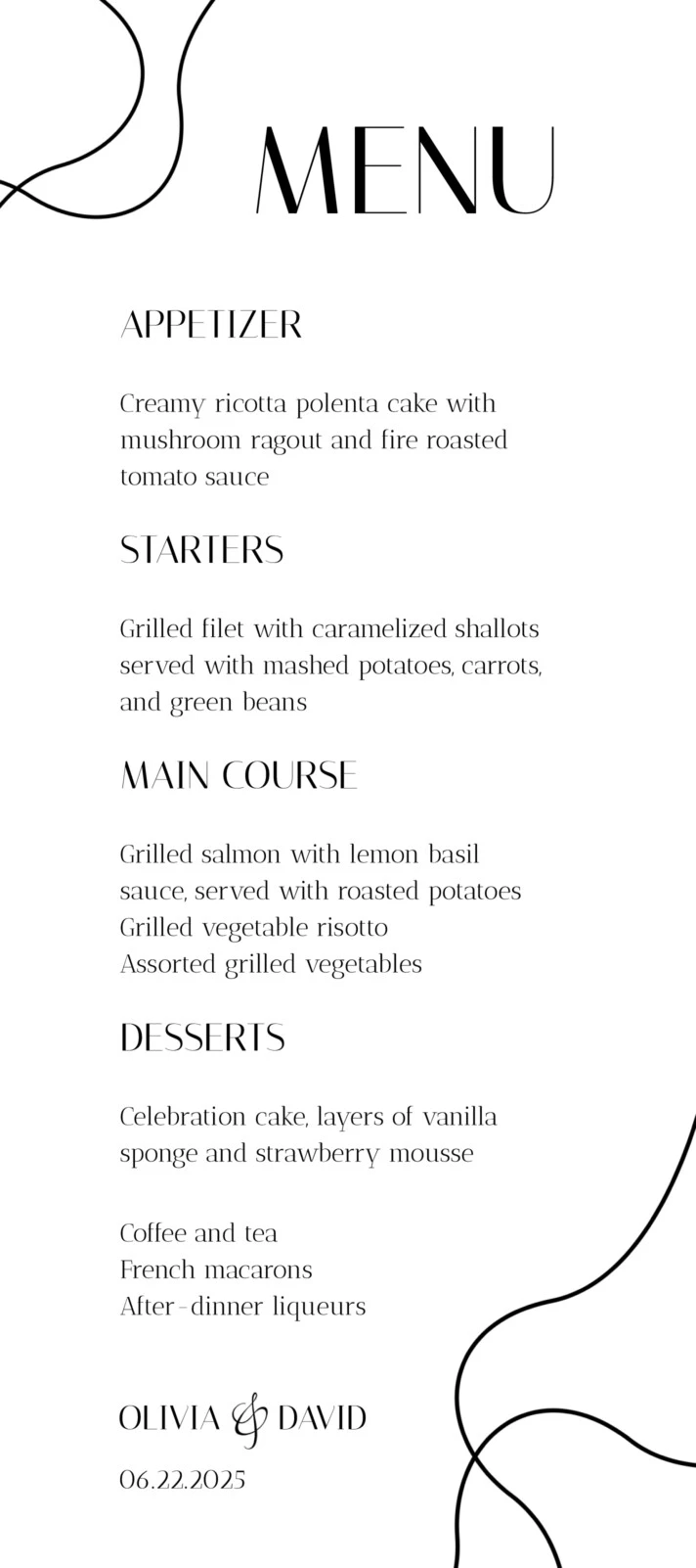 Blank Menu Free Google Docs Template