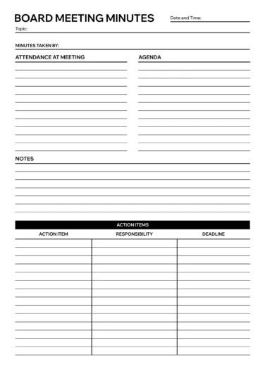 Board Meeting Minutes Free Google Docs Template