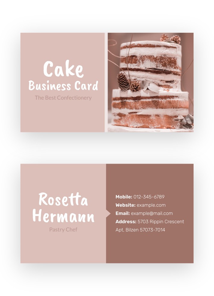 Cake Business Card Free Google Docs Template
