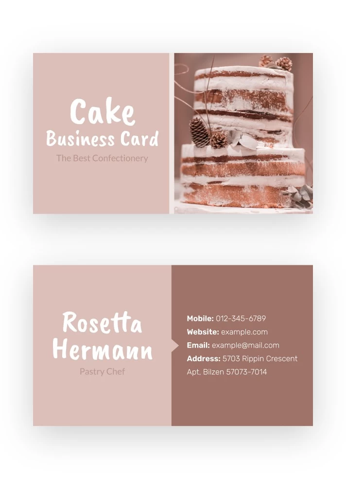 Cake Business Card Free Google Docs Template