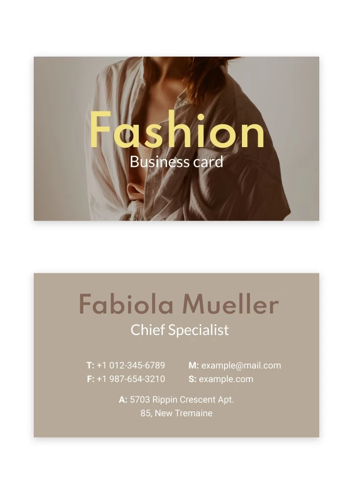 Fashion Business Card Free Google Docs Template