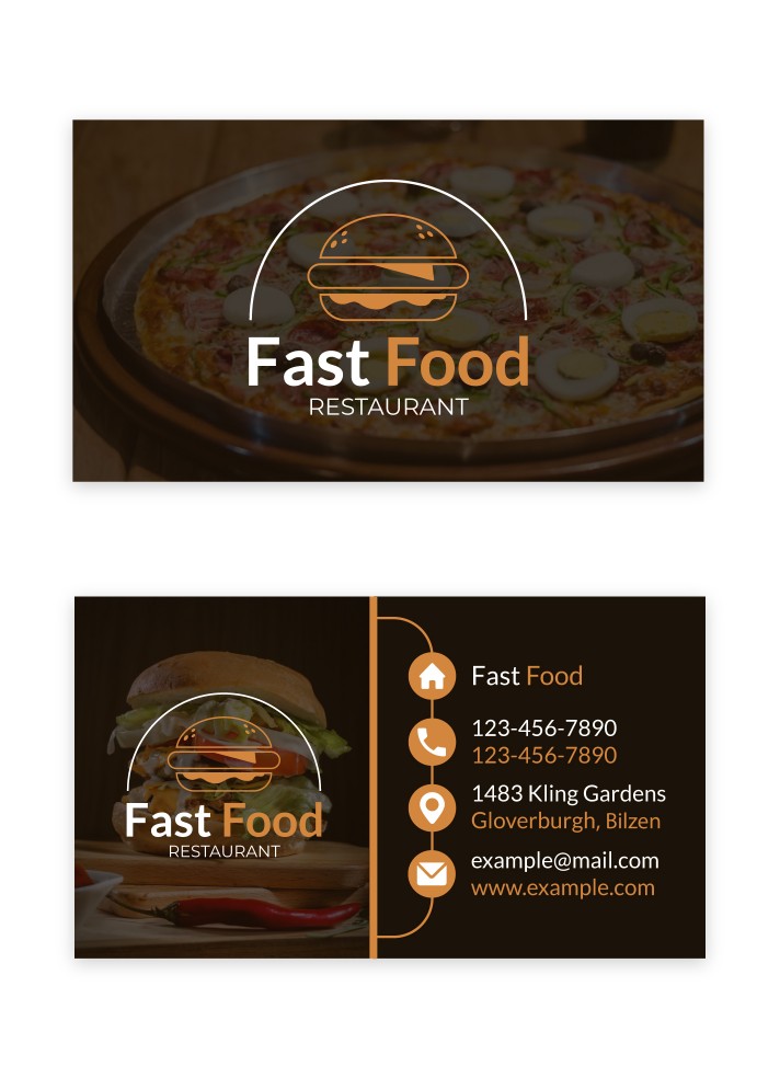 Fast Food Business Card Free Google Docs Template