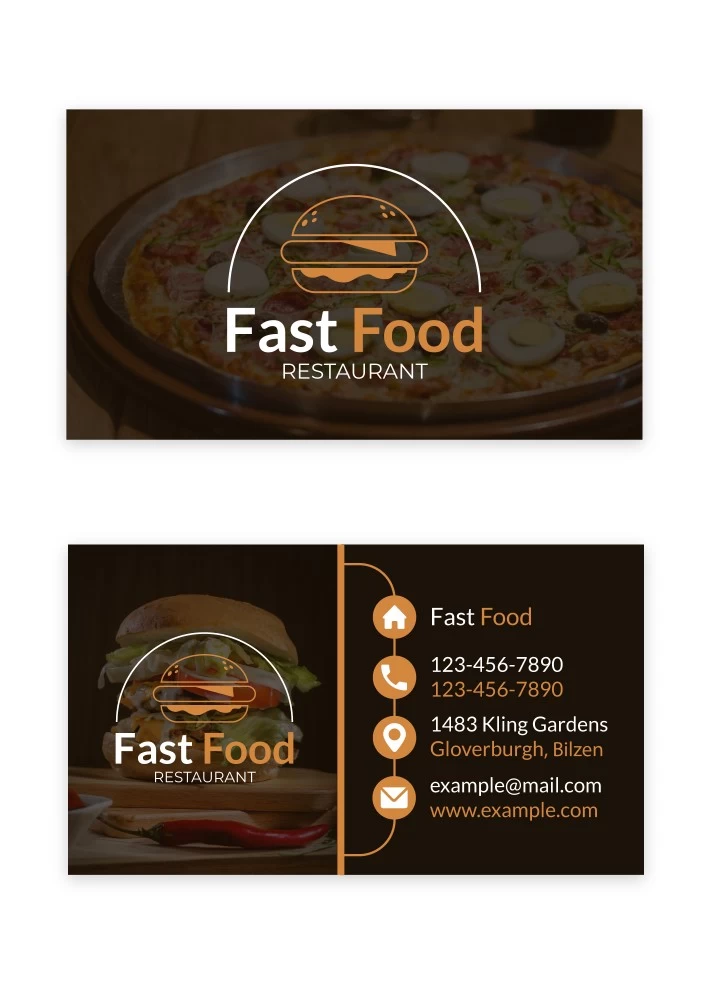 Fast Food Business Card Free Google Docs Template