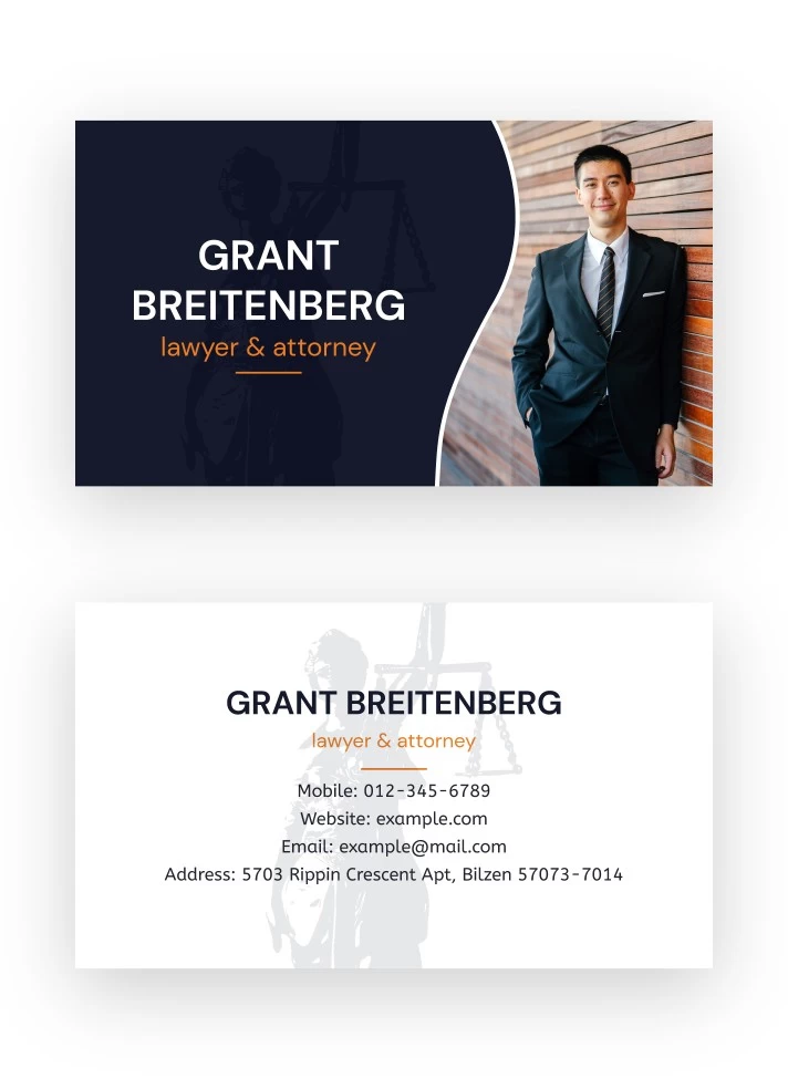 Attorney Business Card Free Google Docs Template