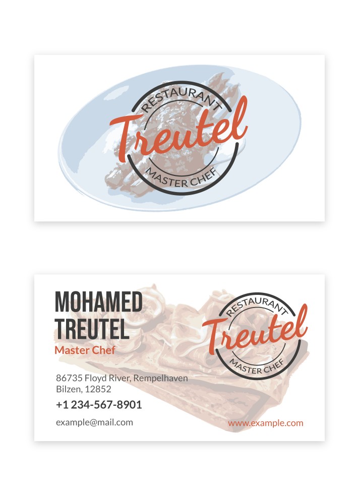 Steakhouse Restaurant Business Card Free Google Docs Template