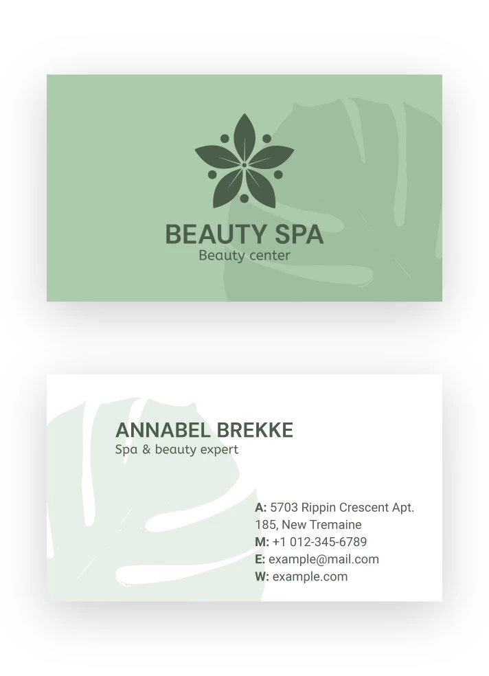 SPA Salon Business Card Free Google Docs Template