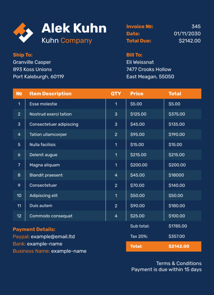 Business Invoice Free Google Docs Template