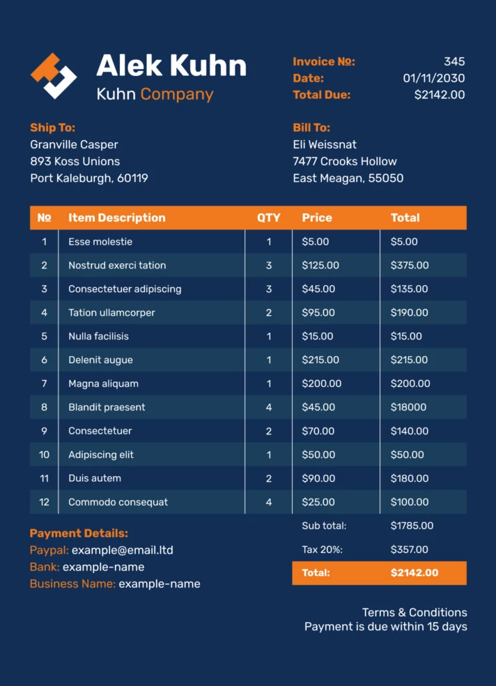 Business Invoice Free Google Docs Template