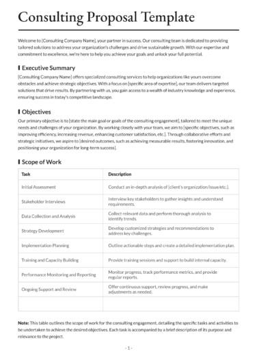 Business Proposal for Consulting Services Free Google Docs Template