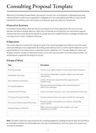 Business Proposal for Consulting Services Free Google Docs Template