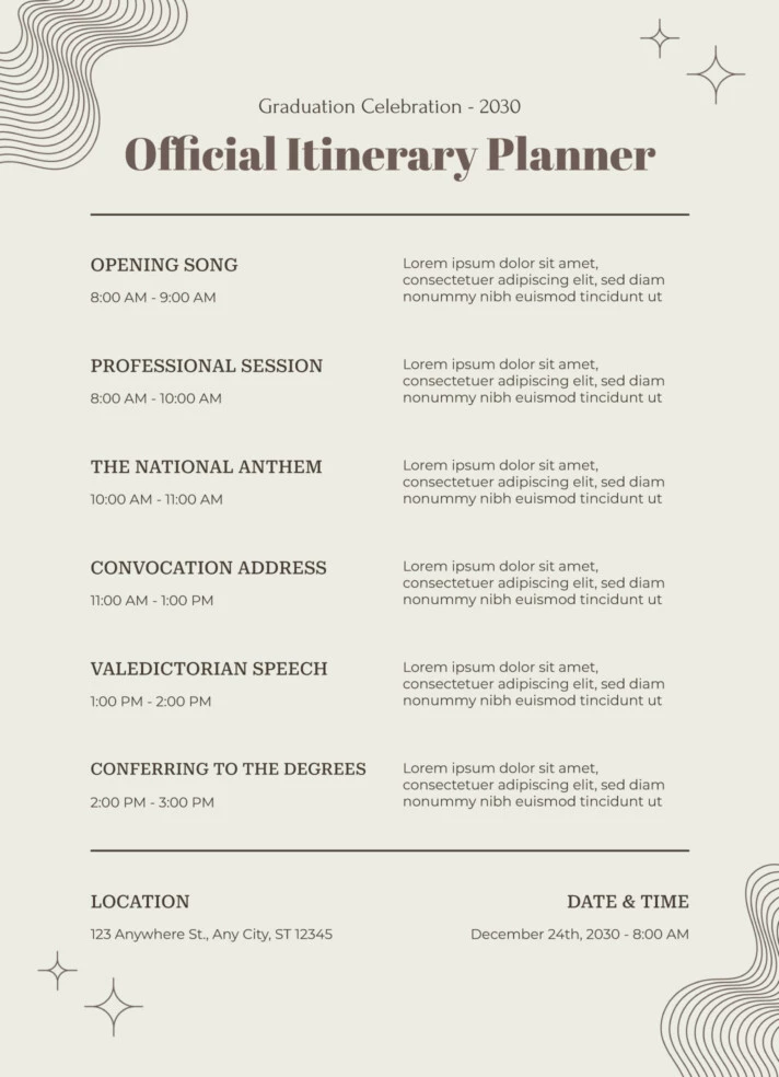 Business Travel Itinerary Free Google Docs Template