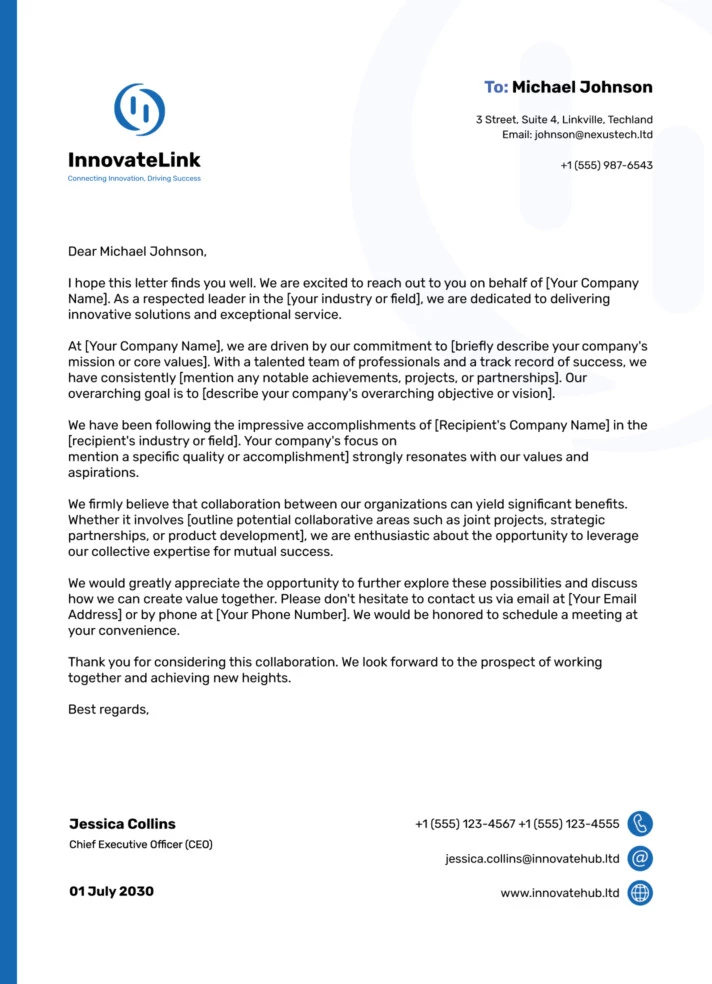 Company Letterhead Free Google Docs Template